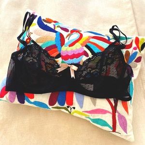 EBERJEY black balcony balconette lace bra 36C SET with one free bra